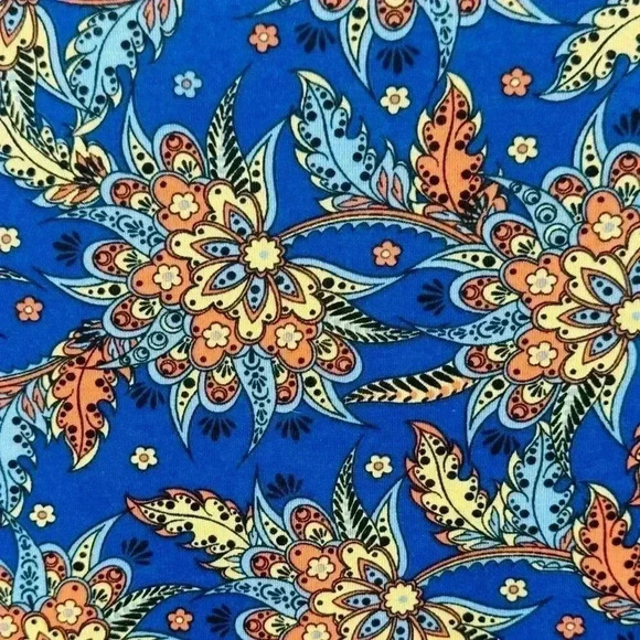 BNWT LuLaRoe Randy Blue and Orange Paisley Tee Shirt, 2XL - Picture 5 of 9